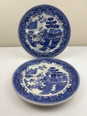 Buffalo China Blue Willow Divided “Grill Plate” or “Divided Plate”- Set of 2